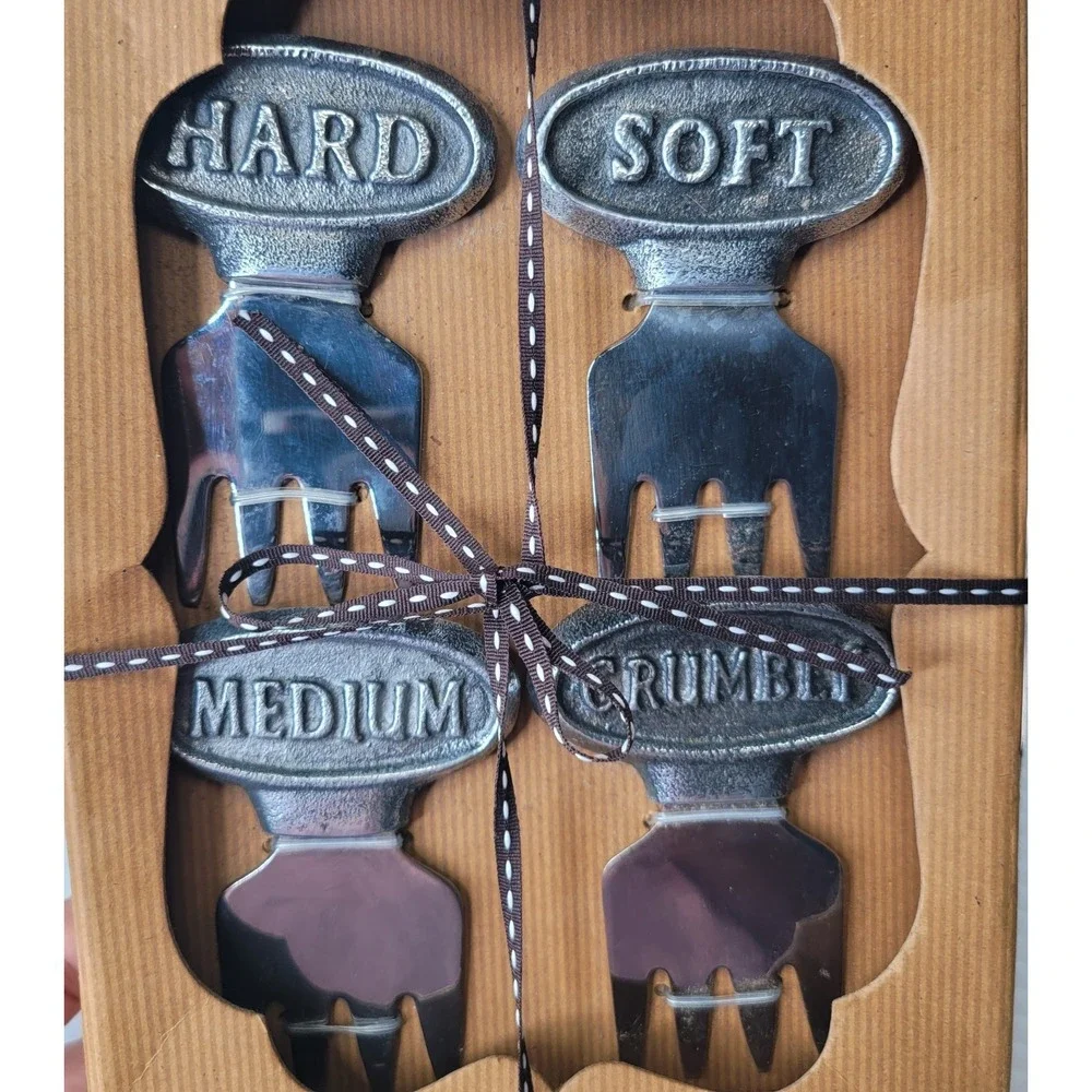 Pottery Barn Sentiment Metal Cheese Markers Hard Soft Medium Crumbly Set‎